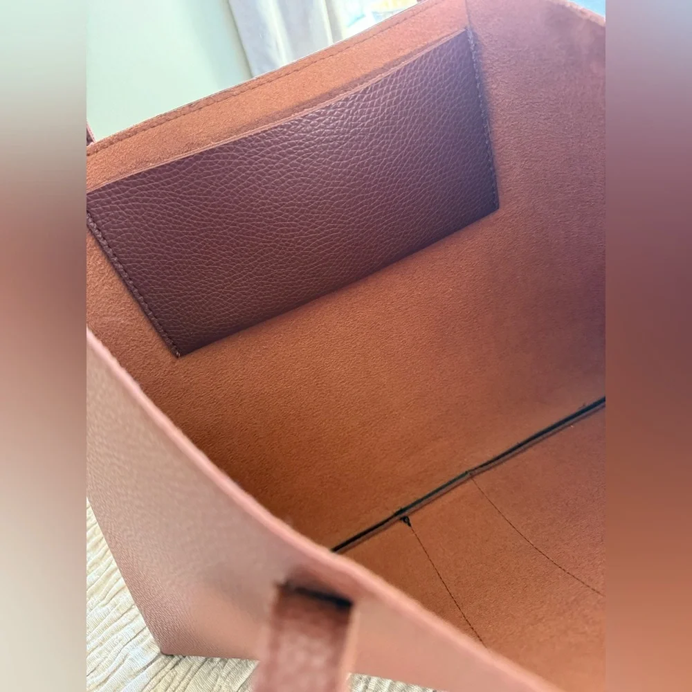 Vince Camuto Luck Tote - Brown + Black Minimalist Laptop Tote